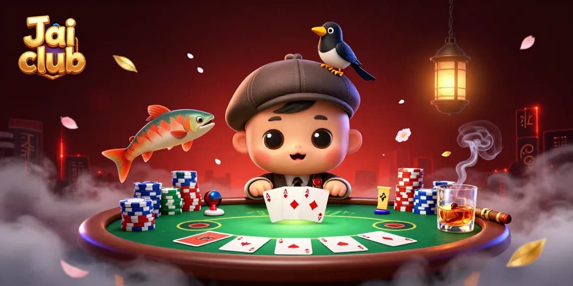 Experience thrilling games and vibrant rewards on Jai Club, featuring playful characters and rich casino elements.