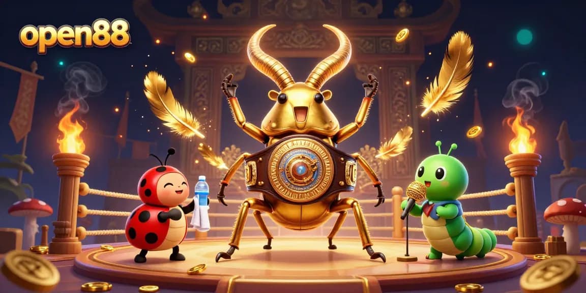 open88 showcases a vibrant 3D casino scene with animated characters and dynamic gambling elements