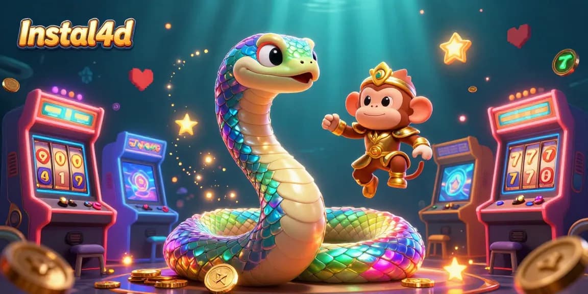 Experience thrilling slots with Instal4d in an enchanting casino scene with vibrant game elements.
