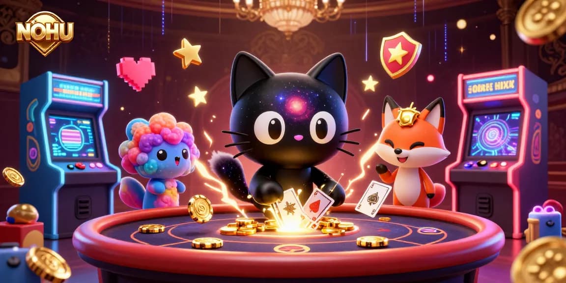 Experience the thrill of NOHU with engaging gameplay at a cosmic casino table.
