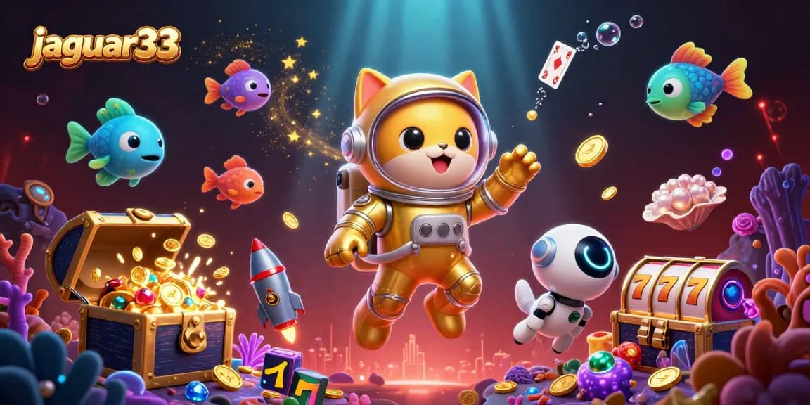 Spin jackpots and win big with jaguar33's exciting casino games amidst vibrant, dynamic elements.