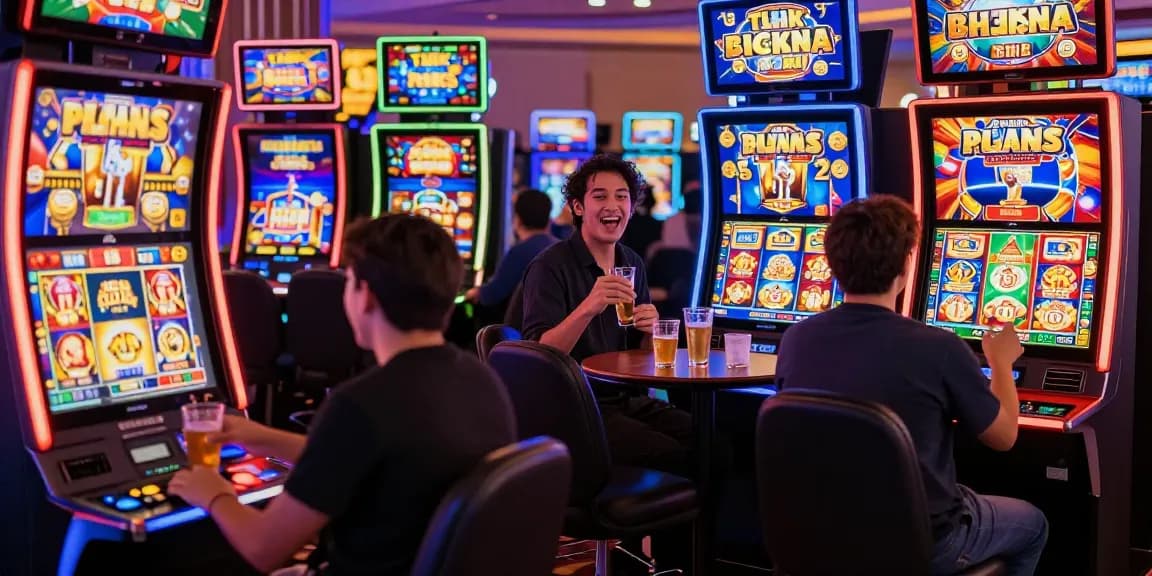 Exciting casino scene showcasing players enjoying bonus buy slots with vibrant lights and engaging gameplay.