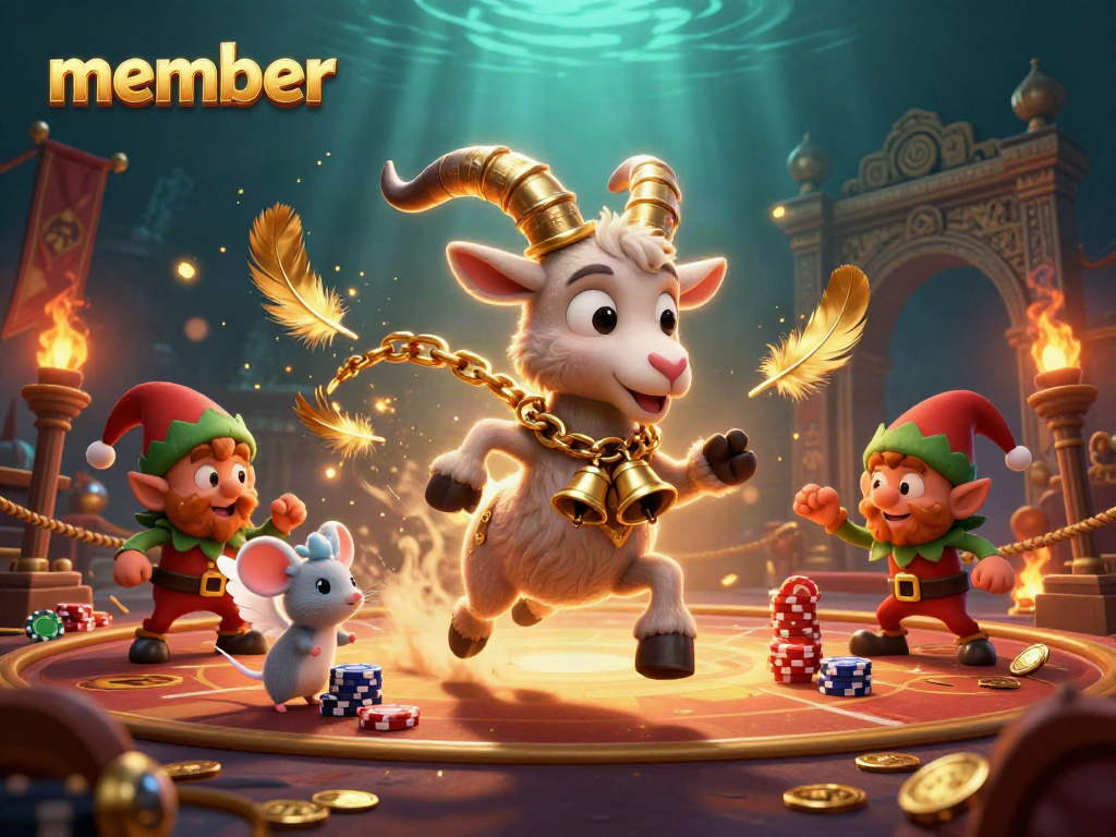 Engage with member strategies through a captivating casino scene featuring Krampus and friends.