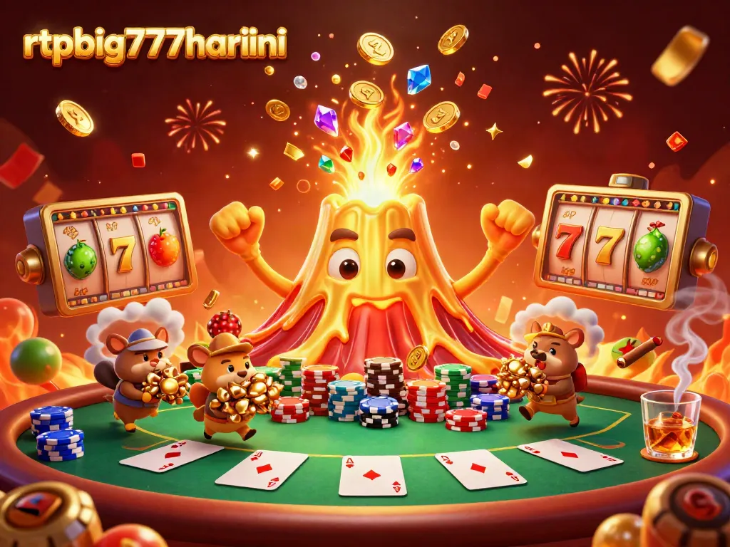 Celebrate with rtpbig777hariini in a triumphant scene of gamblers winning big with slots and poker.