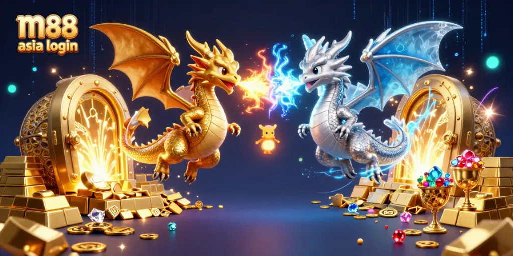 Experience the thrill of winning with m88 asia login at this vibrant 3D casino scene.