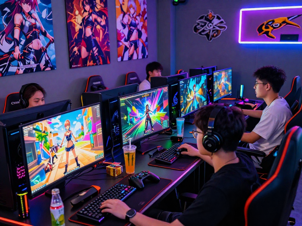 Players enjoying intense multiplayer hentai game session with vibrant graphics