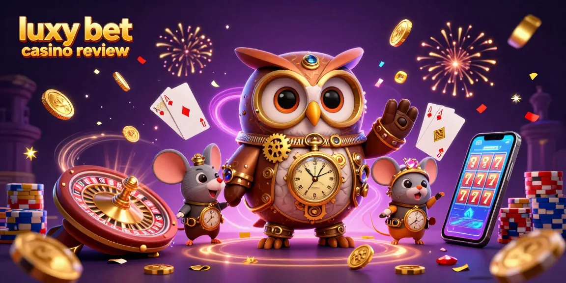Experience the luxy bet casino review with a lively illustration embodying a vibrant casino atmosphere.