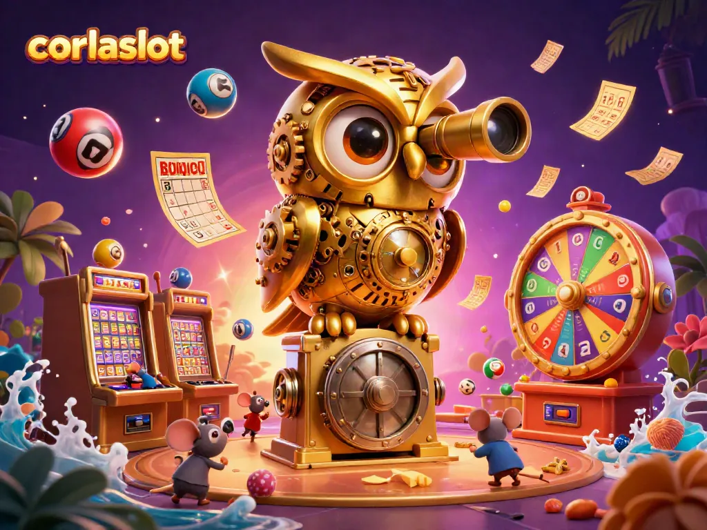Play exciting games at corlaslot featuring unique slot machines with vibrant colors and elements.