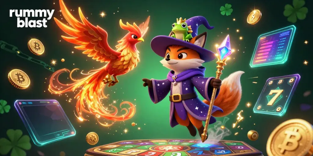 Experience the excitement of rummy blast with a captivating digital card game illustration.