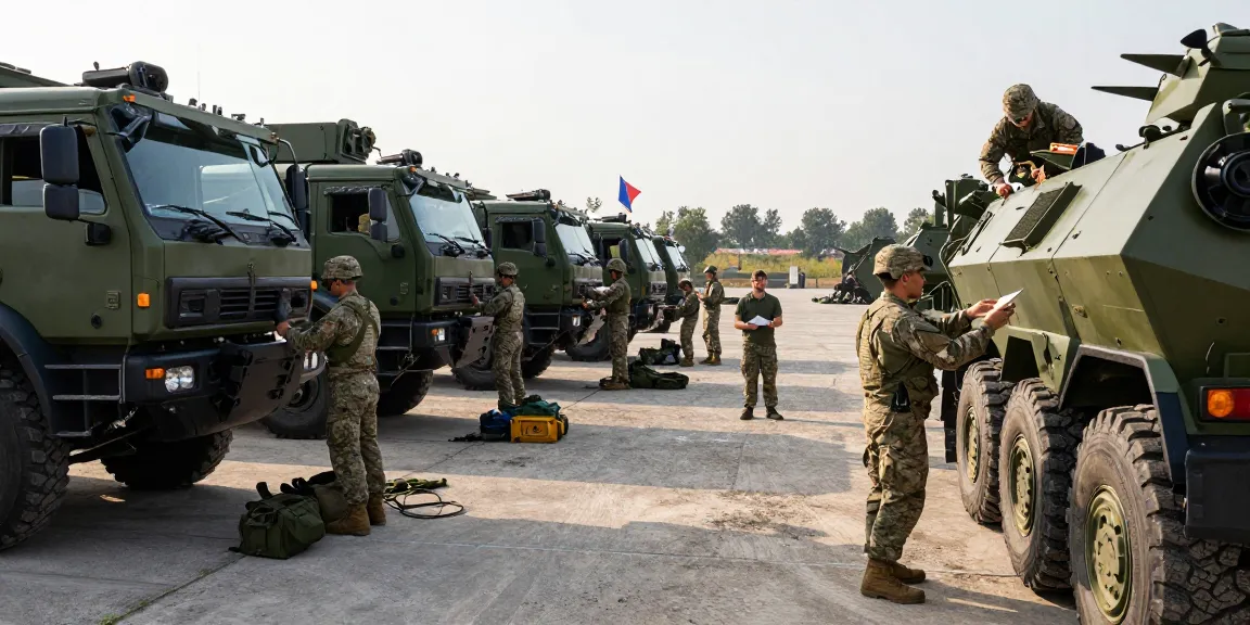 Military training scene featuring soldiers and vehicles from 88m. com logistics operations.