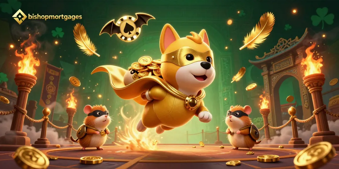 Experience thrilling gameplay with bishopmortgages while the superhero dog and hamster soar in an exciting casino adventure.