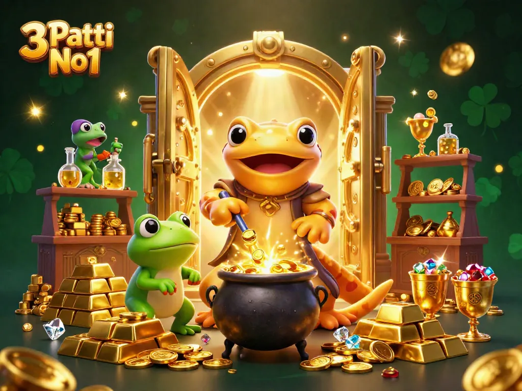Experience the excitement of 3 Patti No1 with vibrant gold coins and dynamic gaming elements in action.
