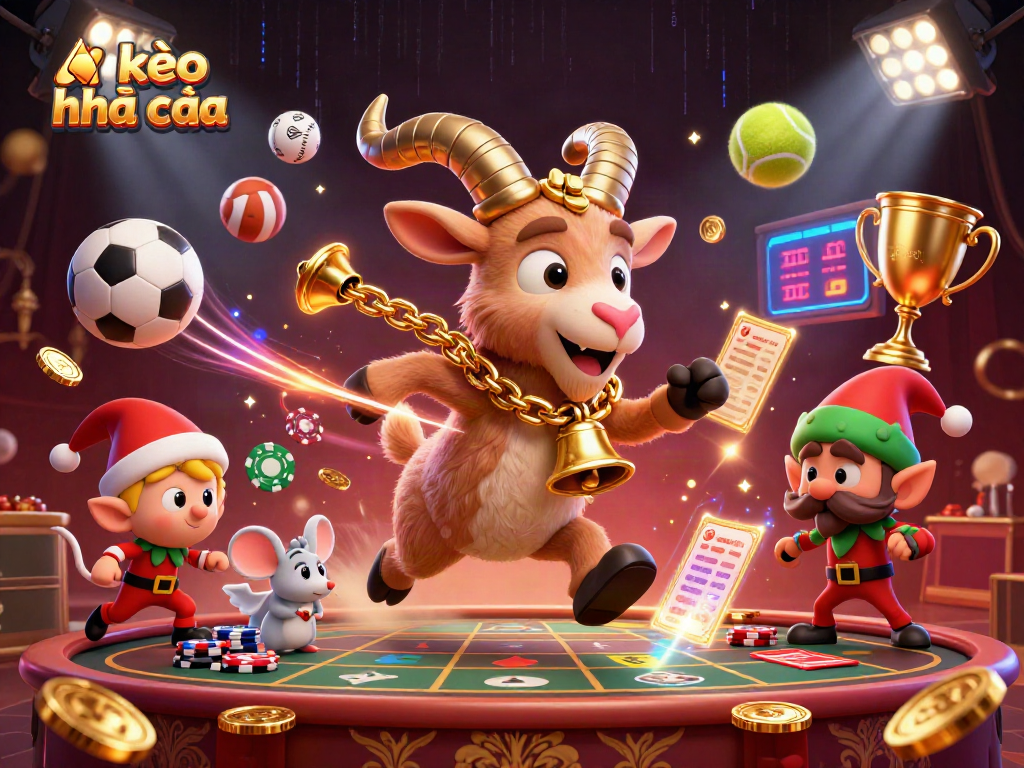 Bet on kèo nhà cái in a lively holiday-horror casino setting with animated characters.