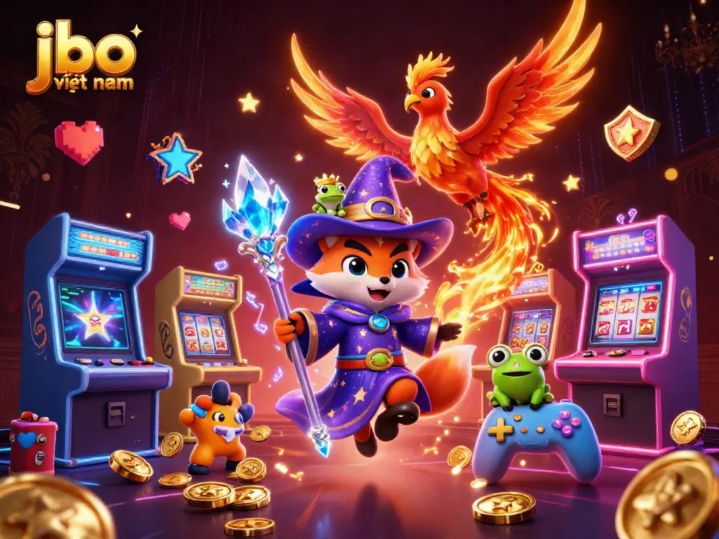 Experience thrilling gaming action with jbo việt nam in a vibrant, magical casino landscape.