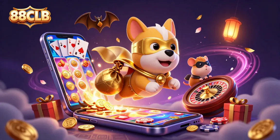 Experience the excitement of 88CLB gaming with superheroes in a dazzling casino world.