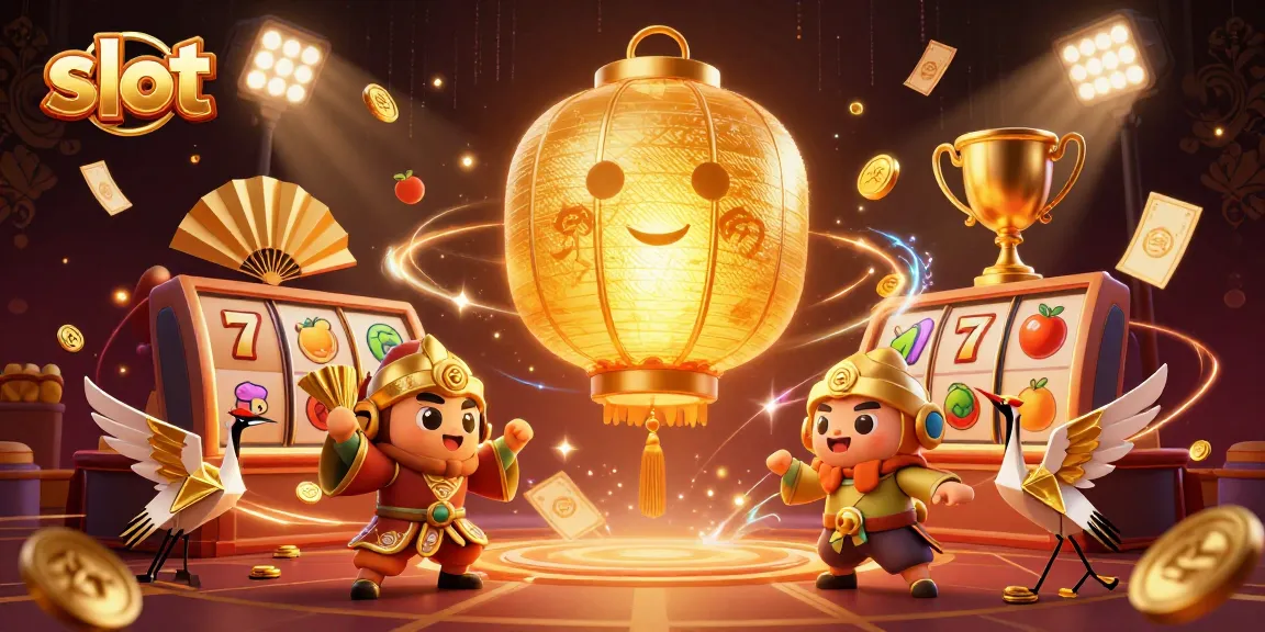 Menang jackpot slot dengan karakter menarik di casino virtual, menampilkan simbol keberuntungan.