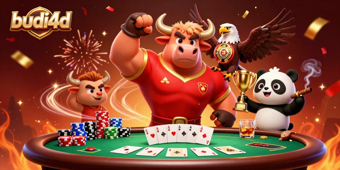 Experience the thrill with budi4d's dynamic poker scene featuring vibrant characters and winning elements.