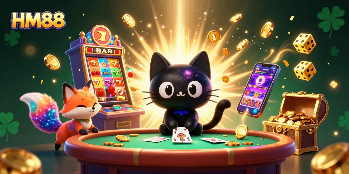Experience the cosmic allure of gambling at HM88 with dynamic casino elements and celestial characters.