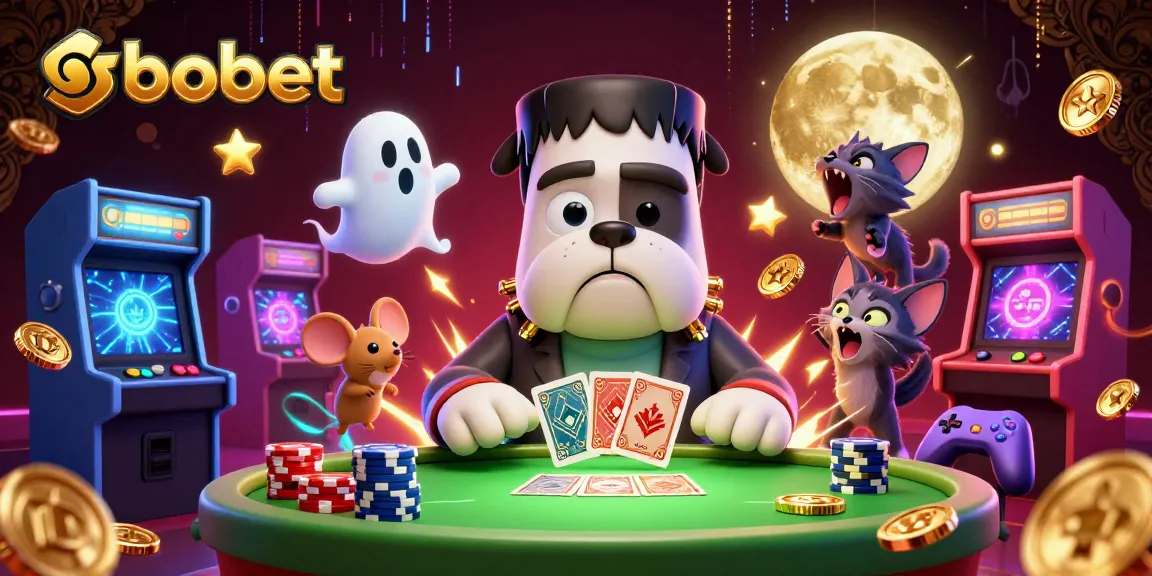 Experience sbobet betting with a vibrant scene of engaging 3D characters in a casino atmosphere.