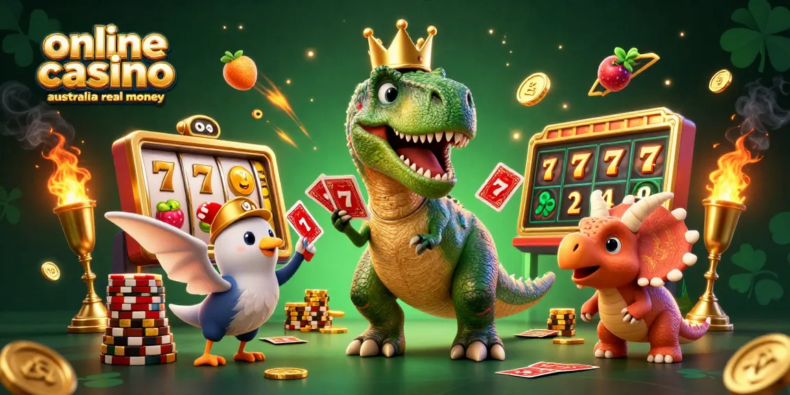 Engage in online casino Australia real money with the friendly T-Rex and playful triceratops.