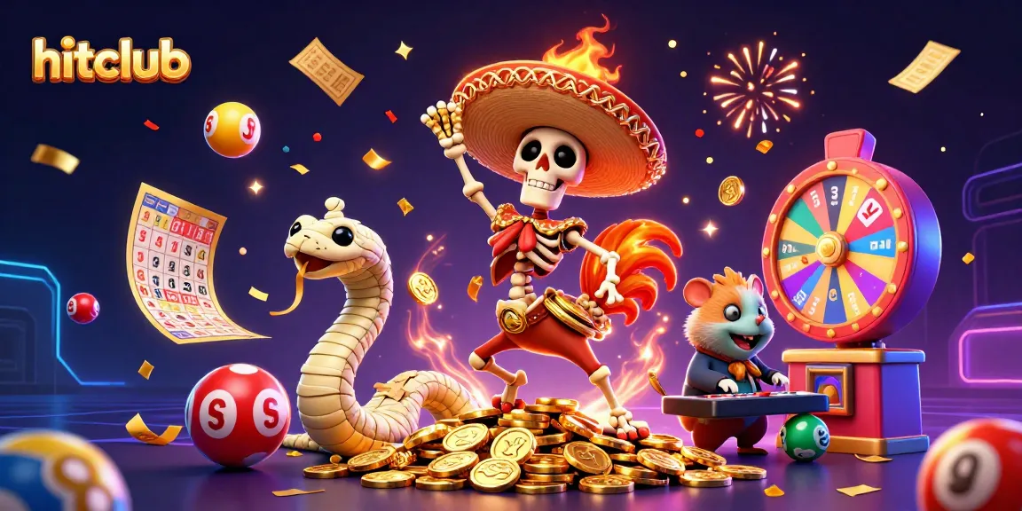 hitclub showcases a lively 3D scene with a dancing mariachi rooster and festive elements during a casino celebration