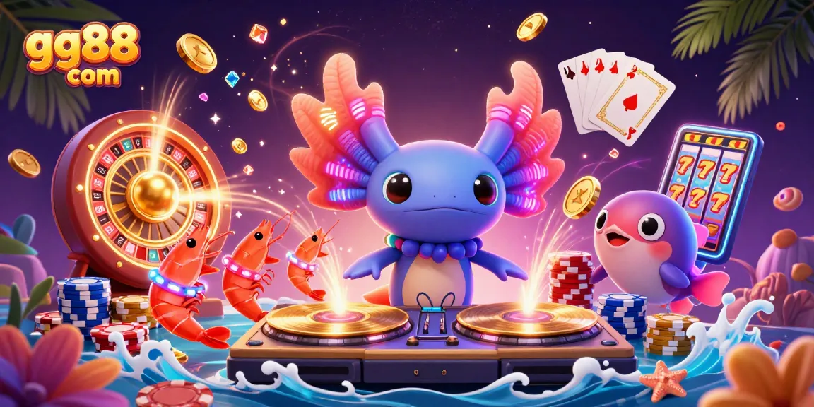 Spin big wins with gg88 com in a vibrant underwater casino scene filled with lively characters.