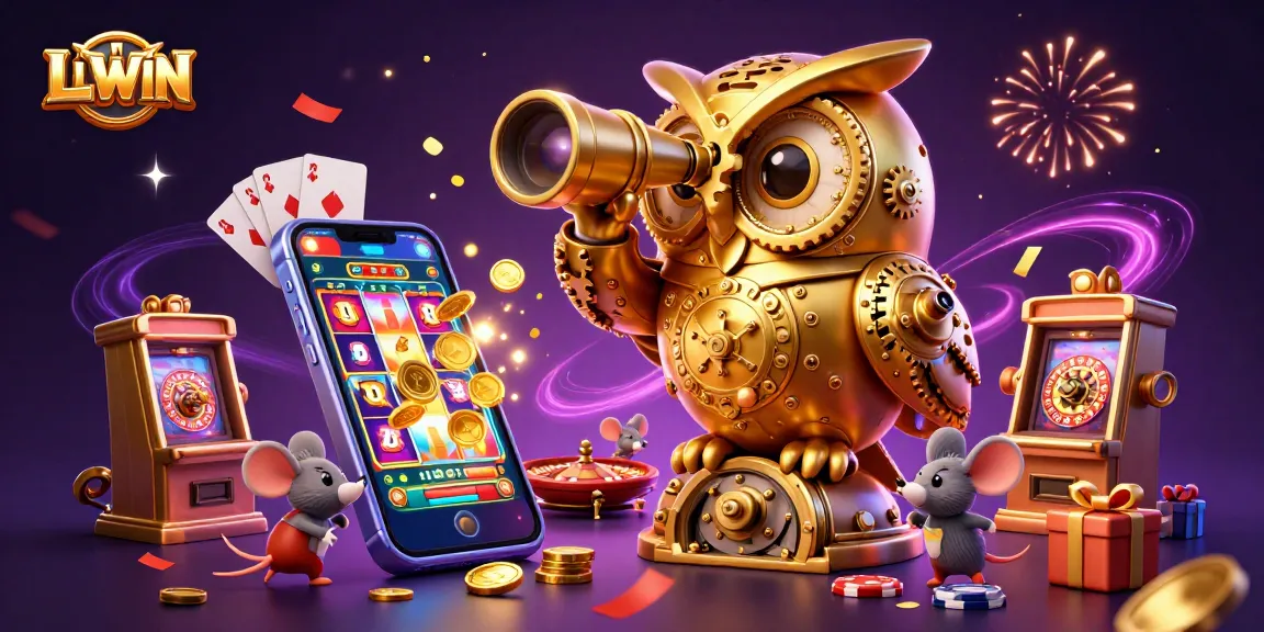Experience thrilling gameplay at LLWIN with a captivating 3D casino scene featuring golden owl and animated elements.