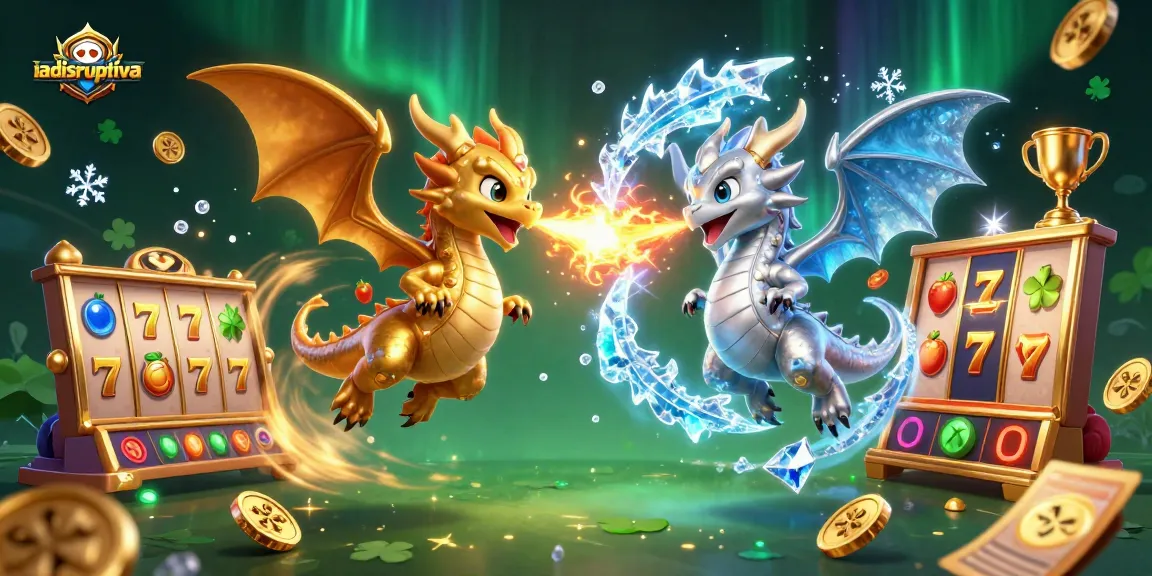 Menangkan permainan slot gacor malam ini di iadisruptiva dengan simbol keberuntungan yang mengelilingi naga emas dan perak.