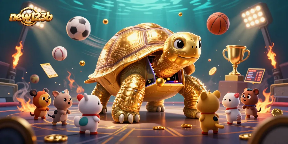 Experience thrilling gameplay at new123b casino with a dynamic 3D scene featuring exciting casino elements.